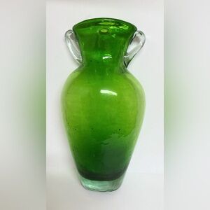 Hand Blown Green Glass Wall Vase/Sconce